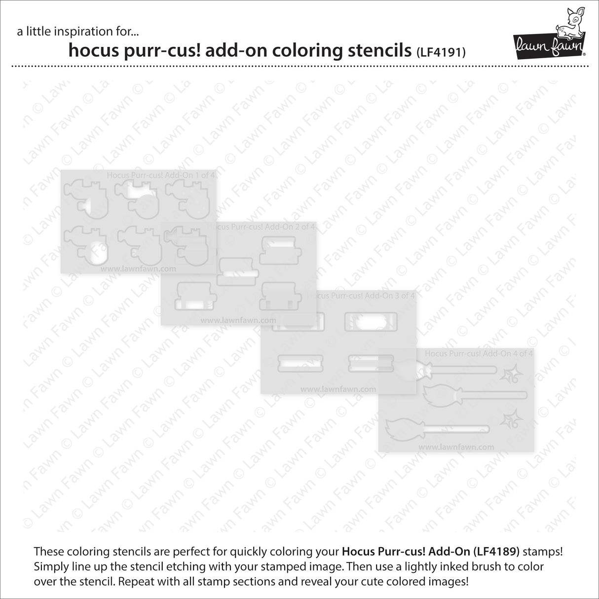 Lawn Fawn Hocus Purr-cus! Add-On Coloring Stencils lf4191 individual stencils