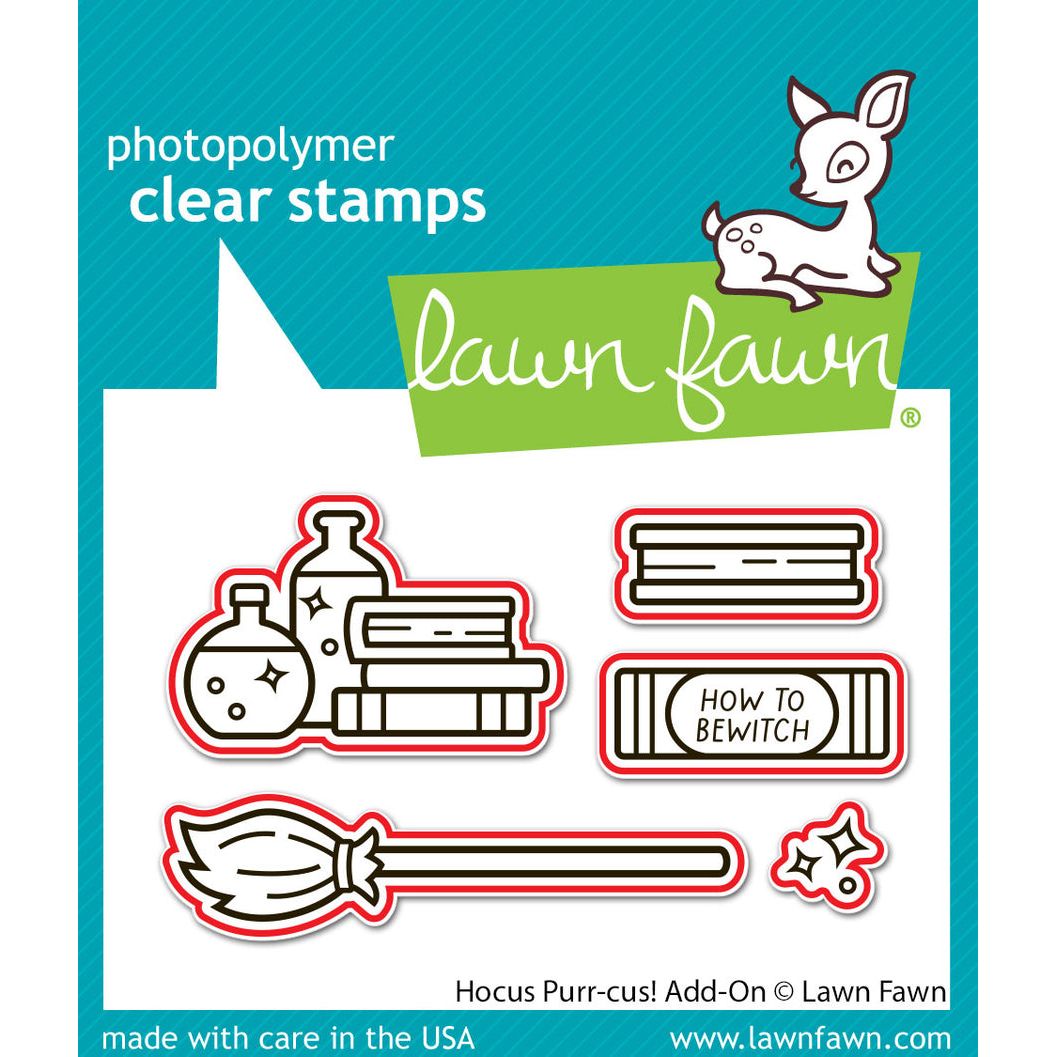 Lawn Fawn Hocus Purr-cus! Add-On Dies lf4190 red lines indicate dies