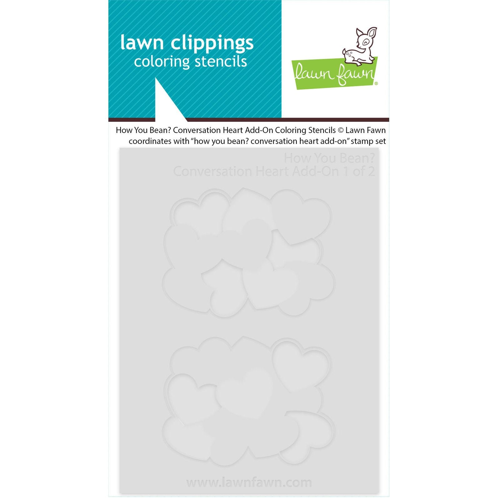 Lawn Fawn How You Bean? Conversation Heart Add-On Coloring Stencils lf3971