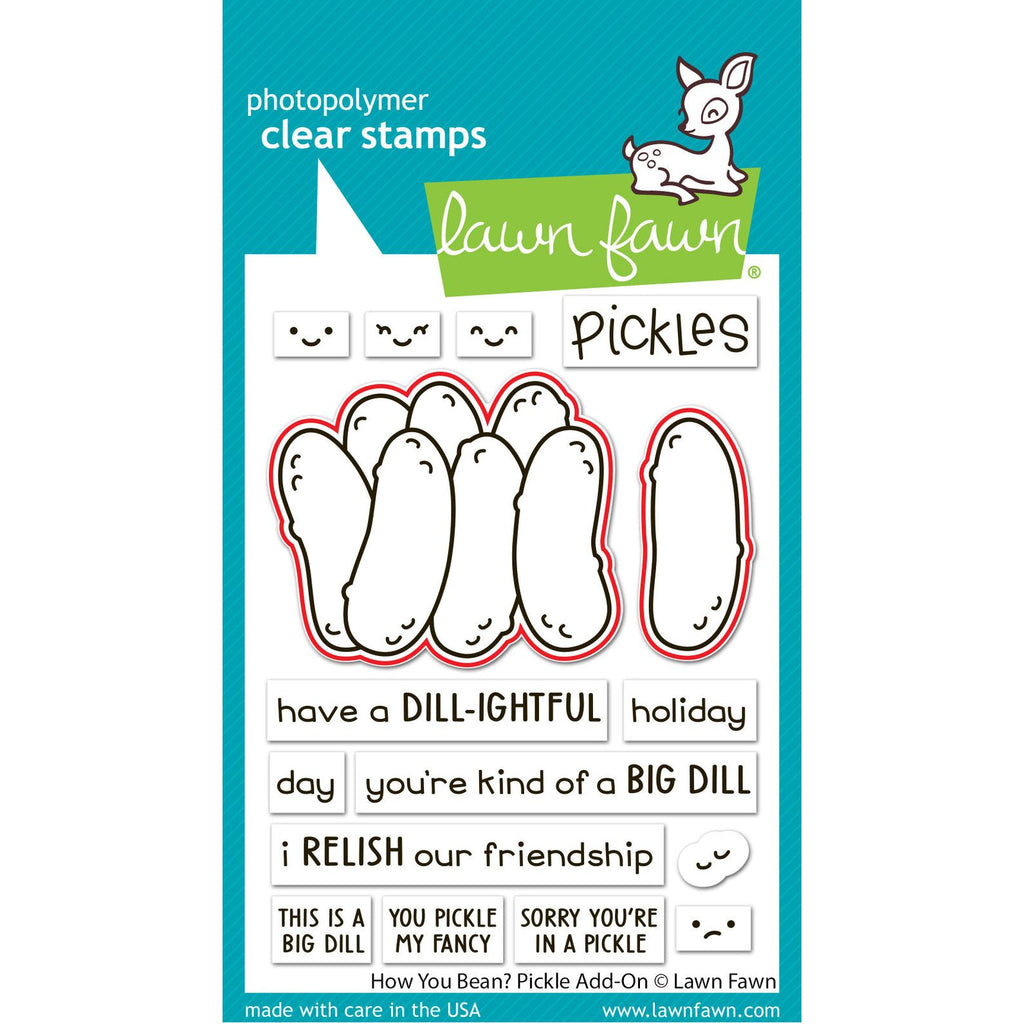 Lawn Fawn How You Bean? Pickle Add-On Dies lf3908 red outlines indicate dies