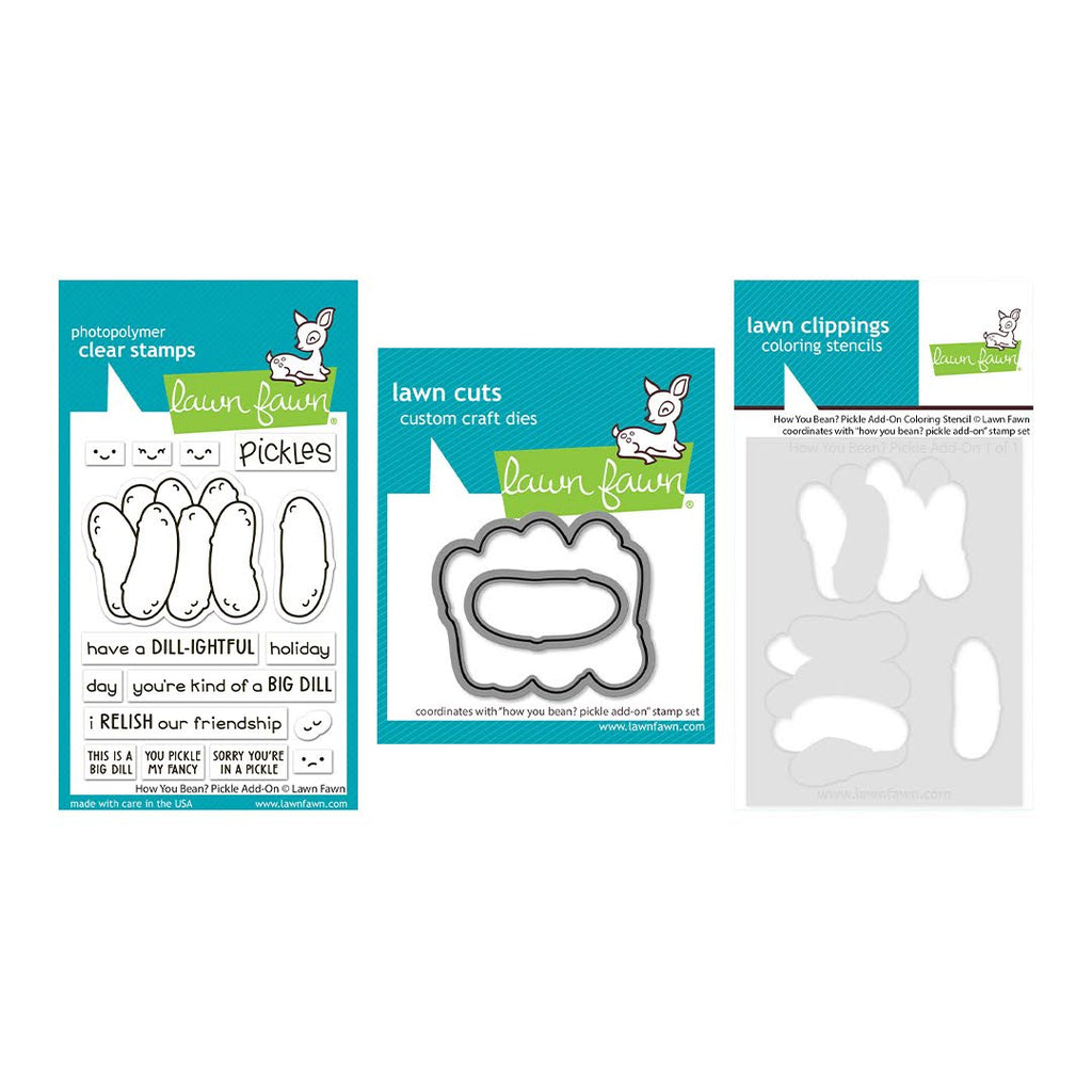 Lawn Fawn How You Bean? Pickle Add-On Stamps Dies and Coloring Stencils