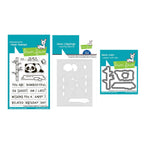 Lawn Fawn I Heart Pandas Add-On Stamps Dies and Coloring Stencils Set