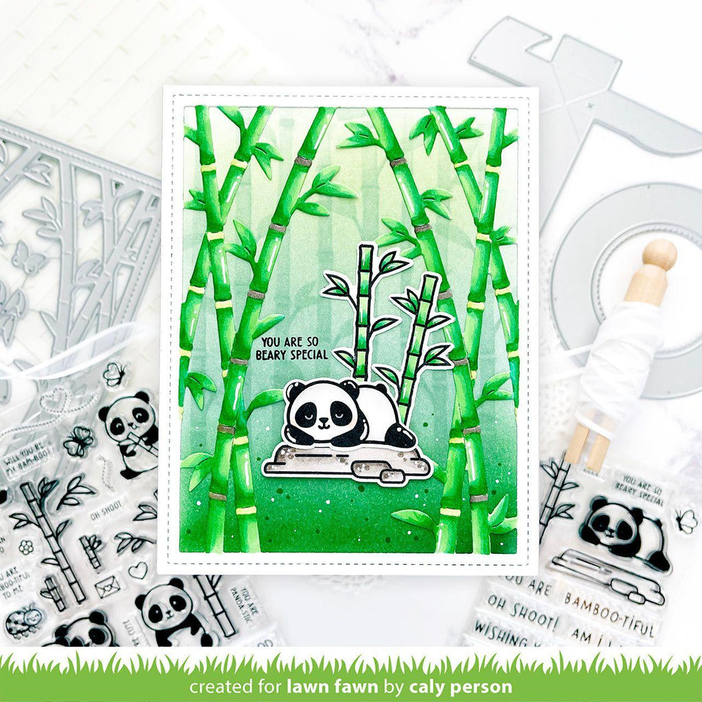Lawn Fawn I Heart Pandas Add-On Stamps and Dies Set Beary Special