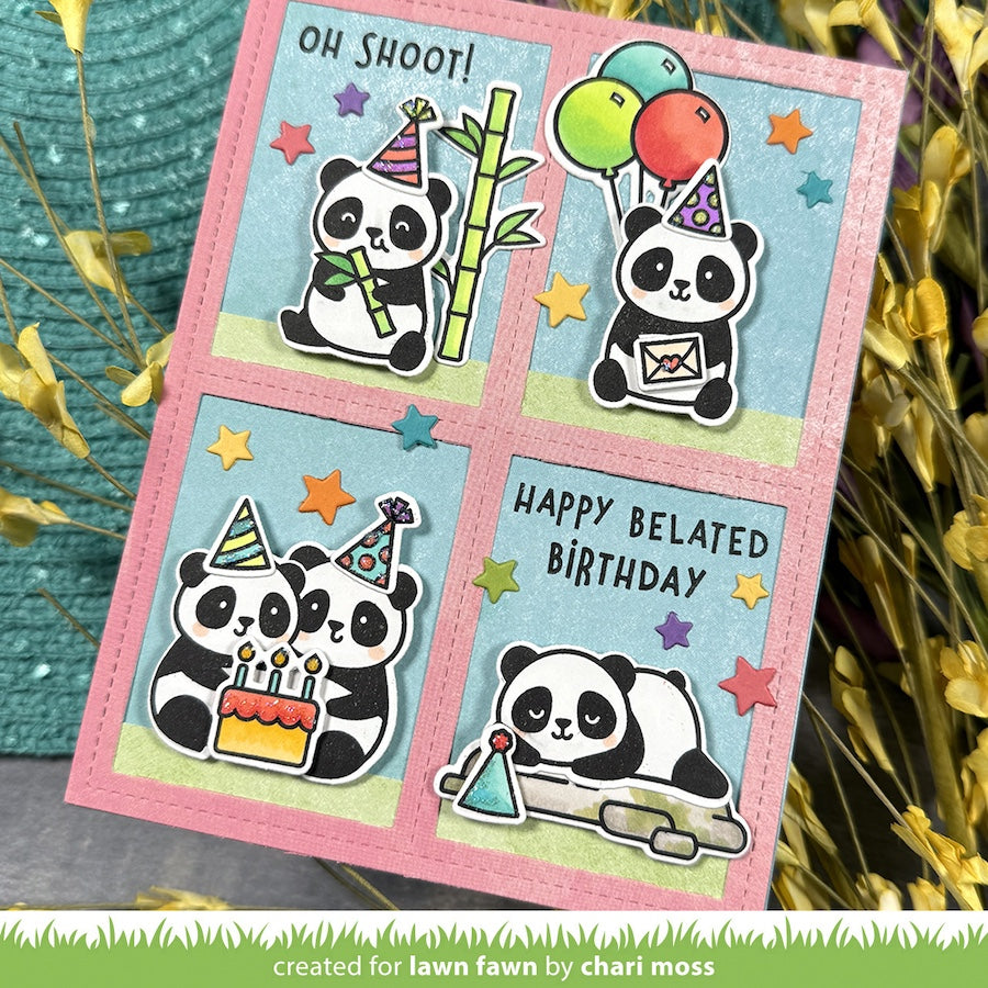 Lawn Fawn I Heart Pandas Add-On Stamps lf3599 belated