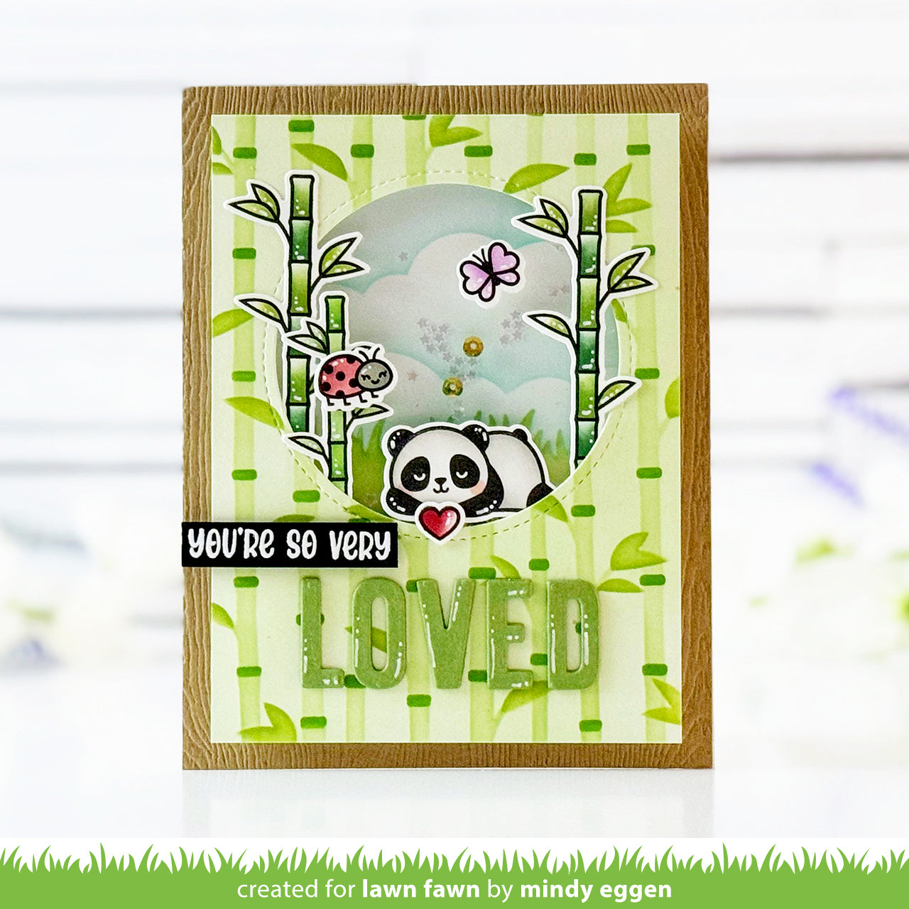 Lawn Fawn I Heart Pandas Add-On Stamps lf3599 so very loved