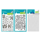 Lawn Fawn I Heart Pandas Stamps Dies and Coloring Stencils Set