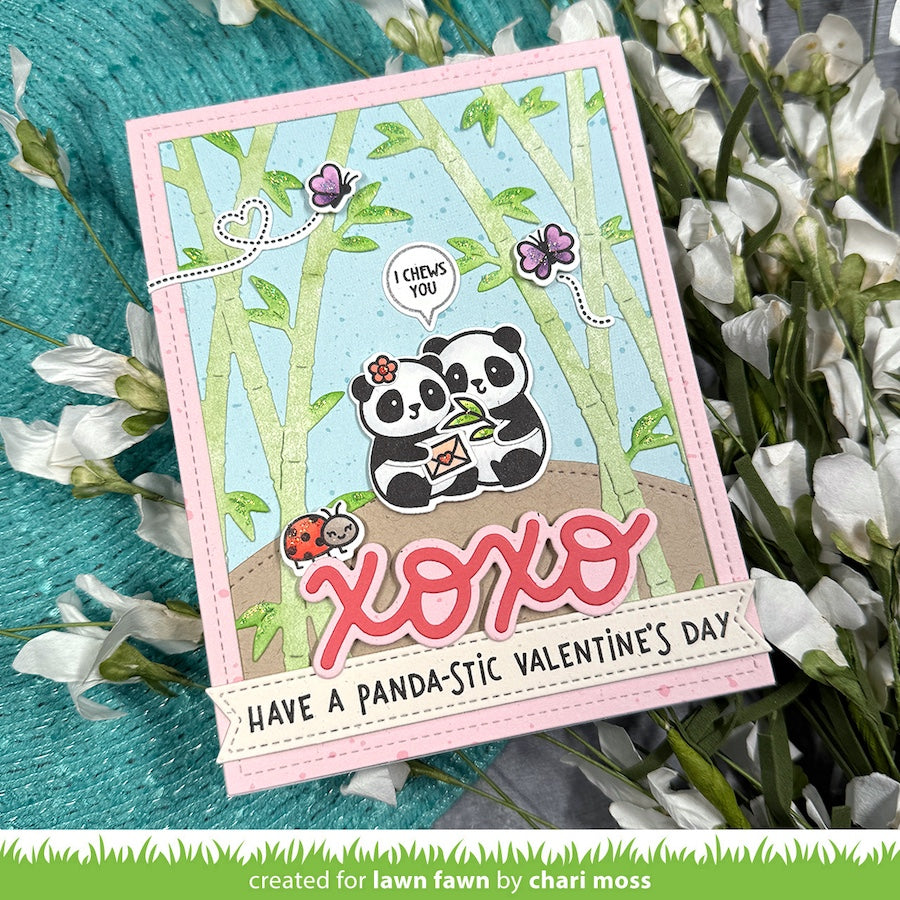 Lawn Fawn I Heart Pandas Stamps and Dies Set xoxo | color-code:ALT02