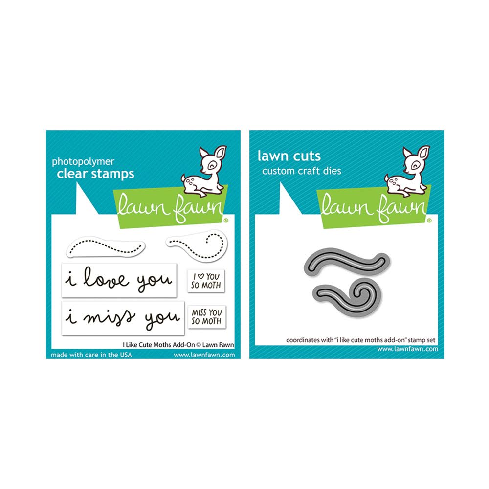 Lawn Fawn I Like Cute Moths Add-On Stamps and Dies