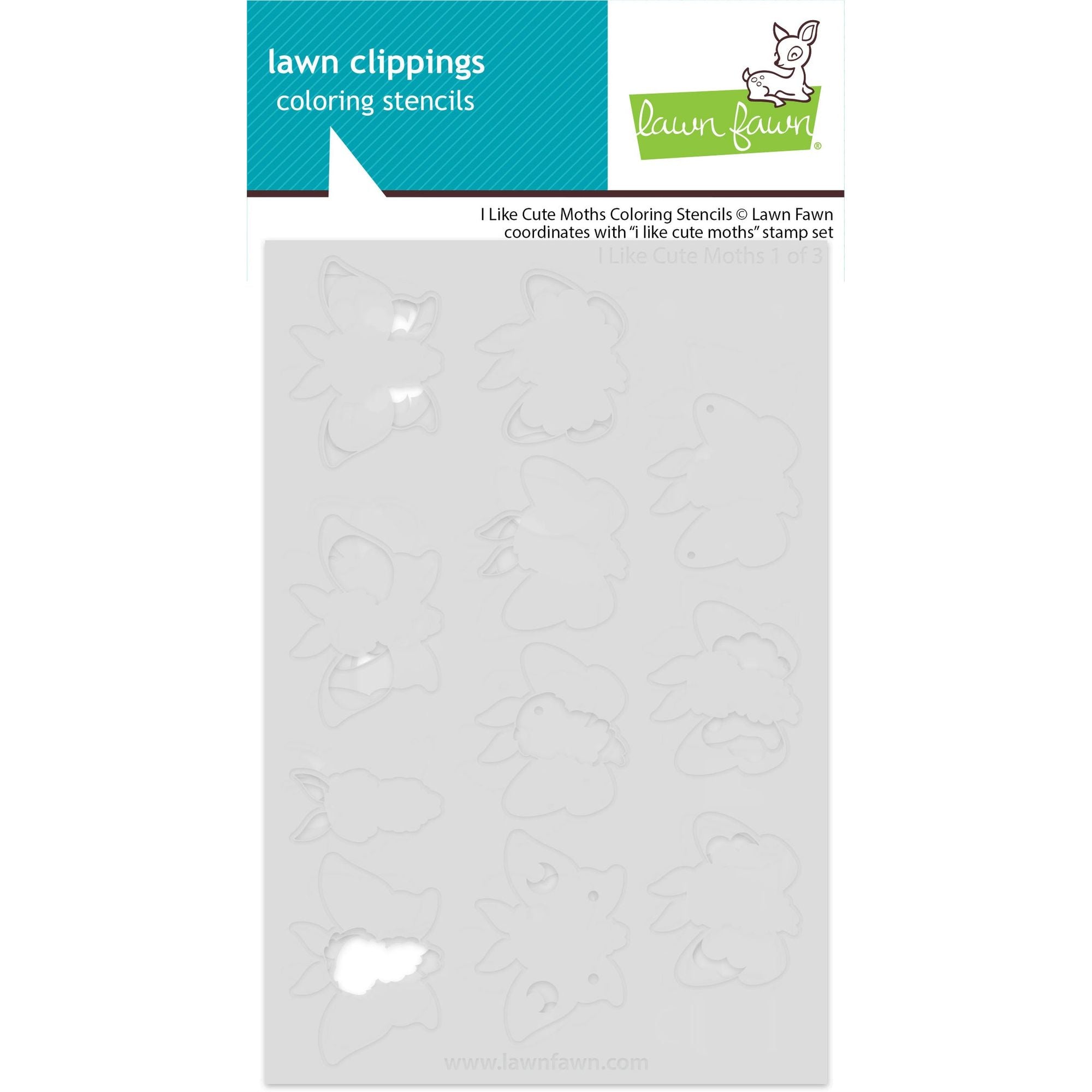 Lawn Fawn I Like Cute Moths Coloring Stencils lf4194