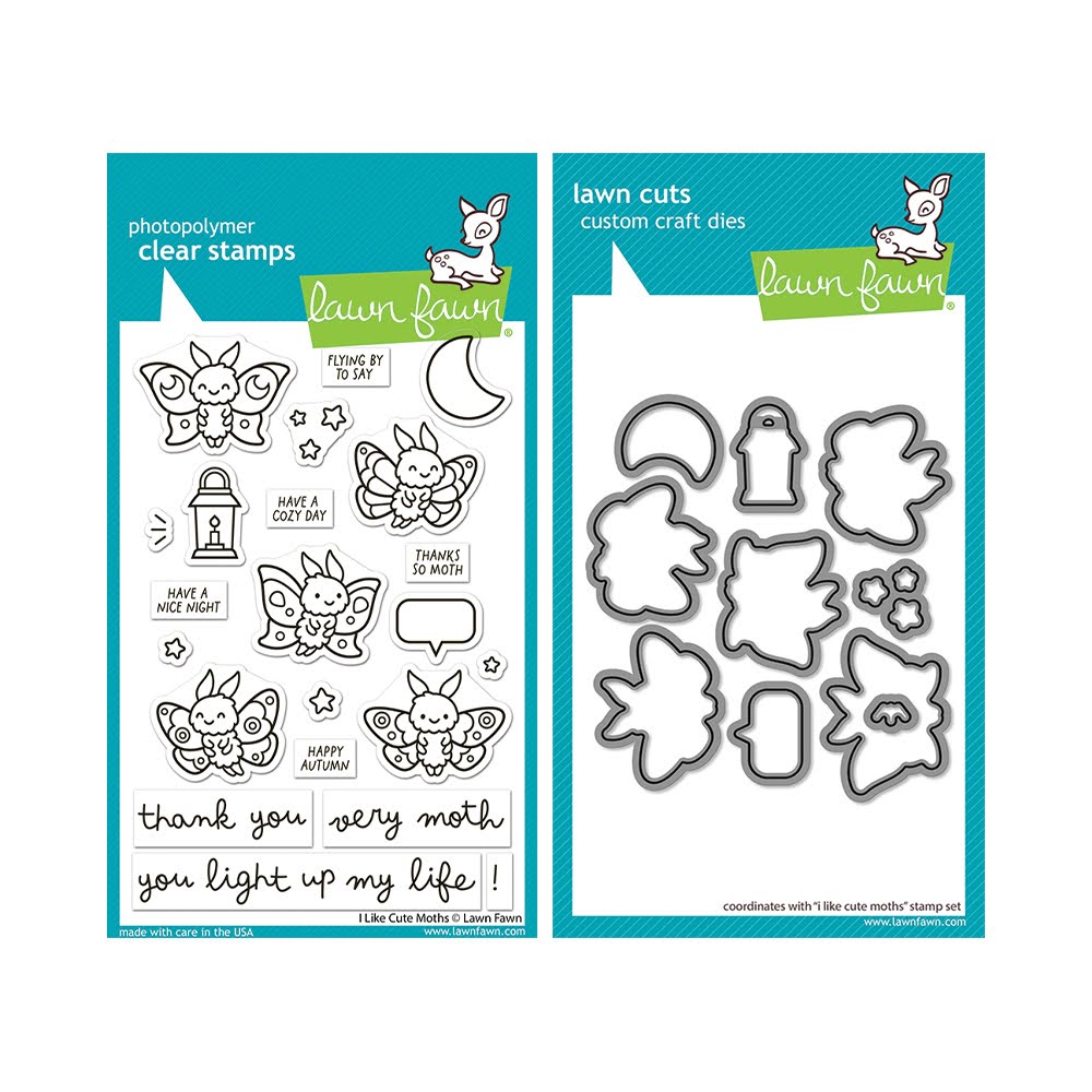 Lawn Fawn I Like Cute Moths Stamps and Dies