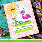 Lawn Fawn I Love You Mower Stamps Dies and Coloring Stencils Set flamingo