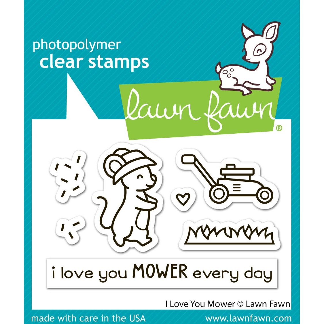 Lawn Fawn I Love You Mower Stamps lf3750
