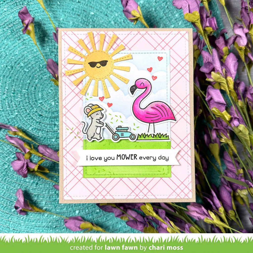 Lawn Fawn I Love You Mower Stamps lf3750 love you
