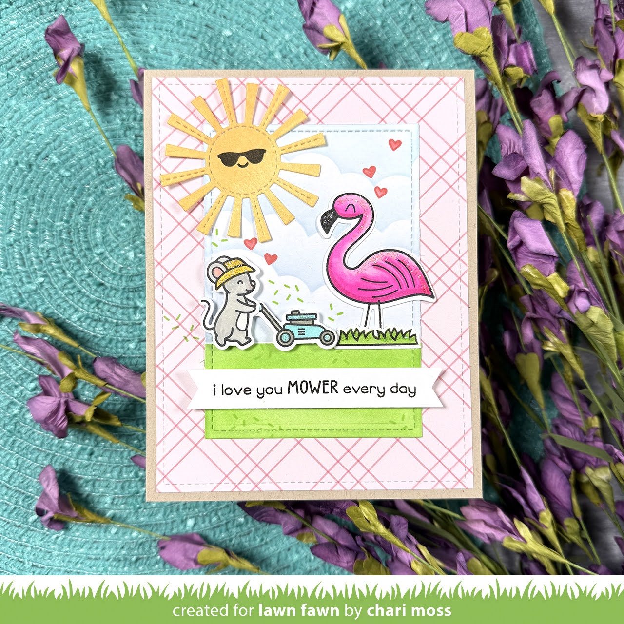 Lawn Fawn I Love You Mower Stamps lf3750 love you