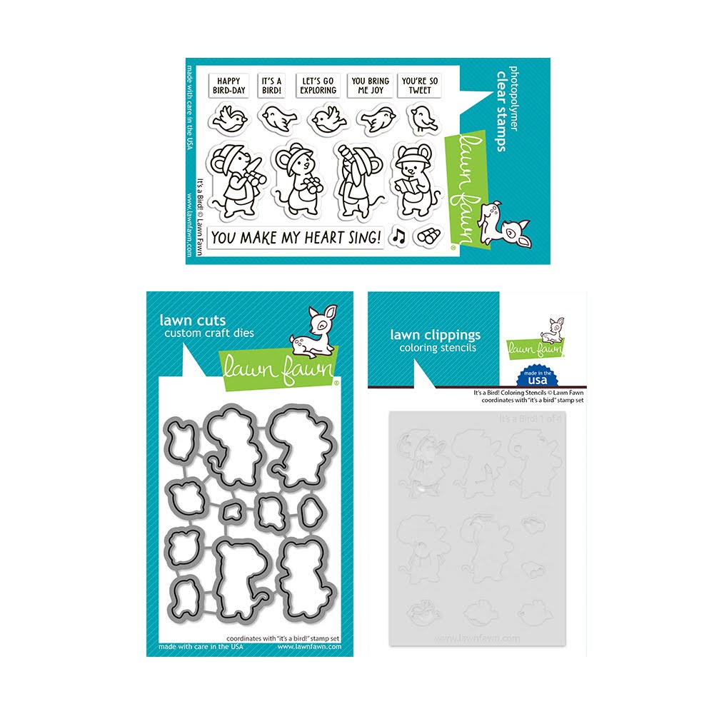 Lawn Fawn It's a Bird Stamps Dies and Coloring Stencils Set