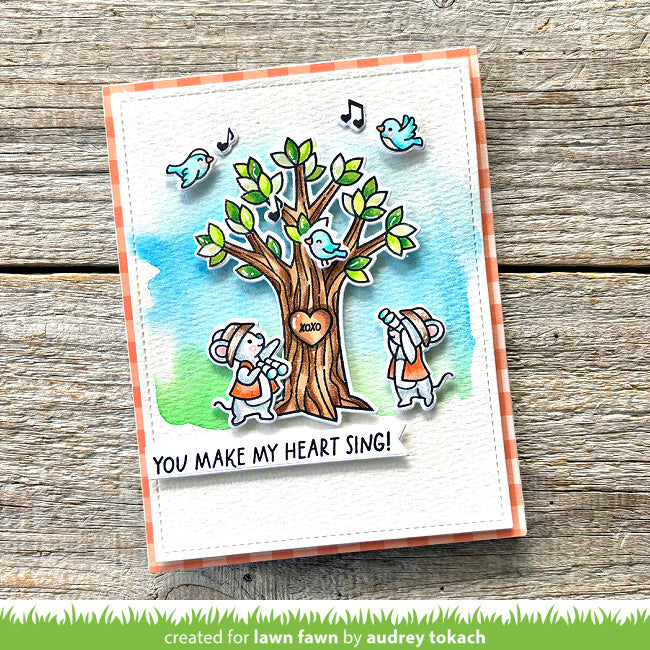 Lawn Fawn It's a Bird Stamps Dies and Coloring Stencils Set sing