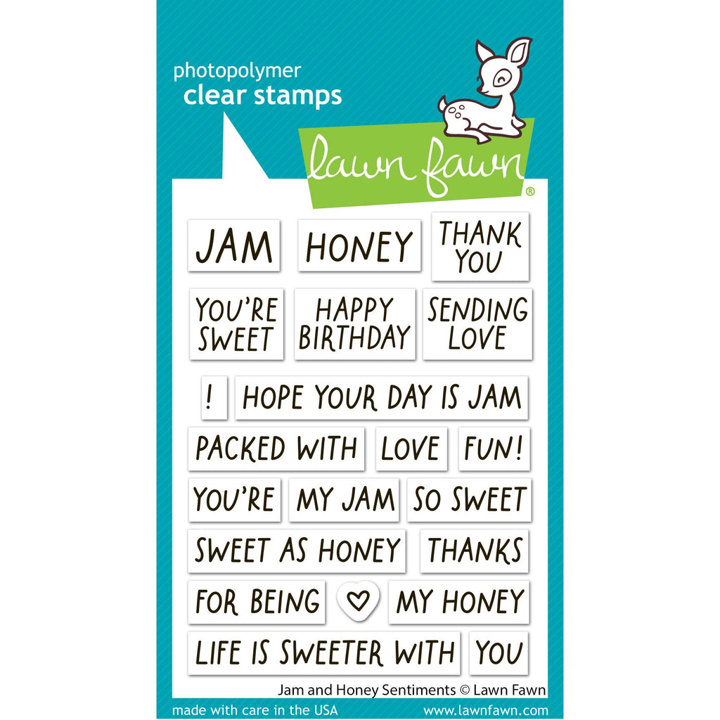 Lawn Fawn Jam and Honey Sentiments Stamps lf4129