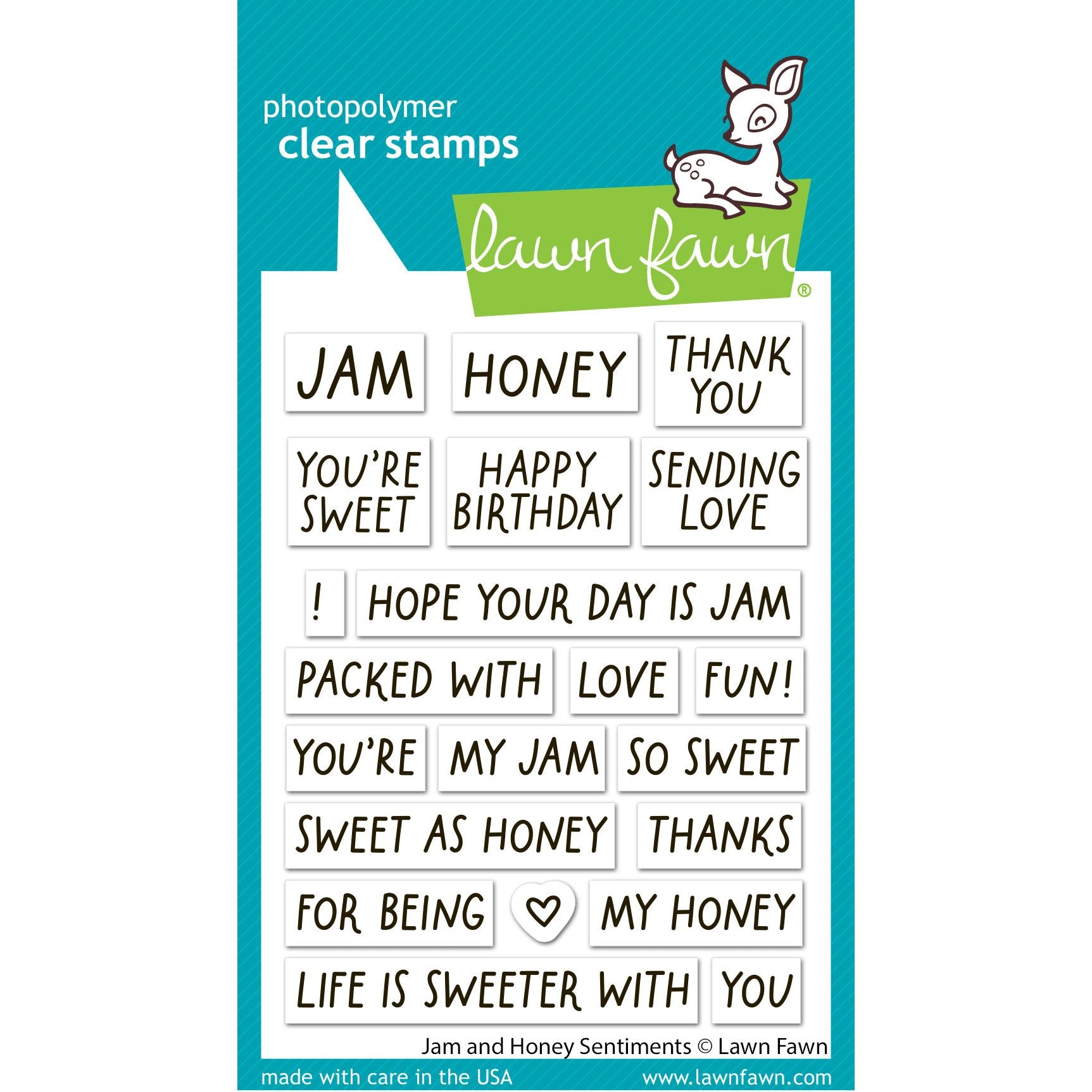 Lawn Fawn Jam and Honey Sentiments Stamps lf4129