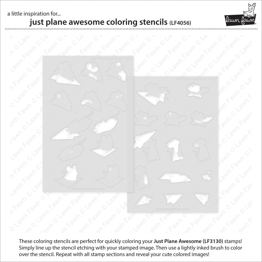 Lawn Fawn Just Plane Awesome Coloring Stencils lf4056 individual stencils pictured