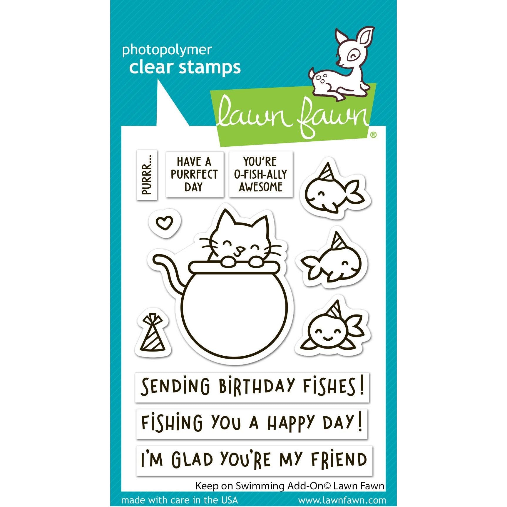 Lawn Fawn Keep On Swimming Add-On Stamps lf3784