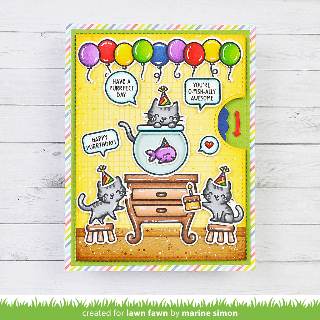 Lawn Fawn Keep On Swimming Add-On Stamps lf3784 Purrfect