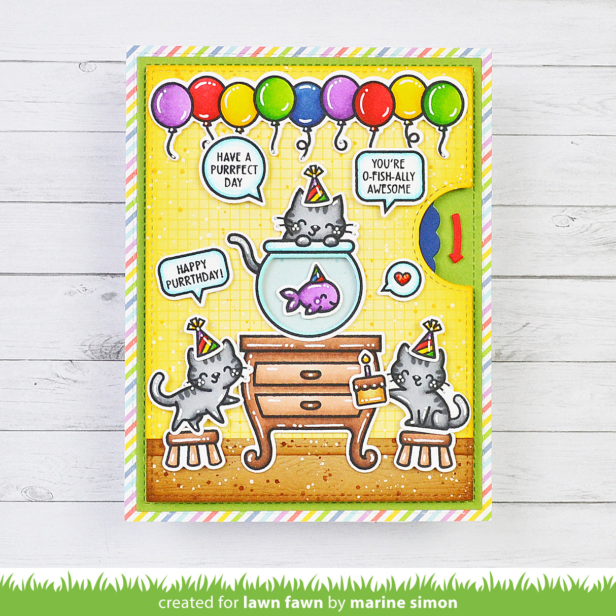 Lawn Fawn Keep On Swimming Add-On Stamps lf3784 Purrfect