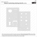 Lawn Fawn Keep On Swimming Coloring Stencils lf3793 set of 2