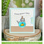Lawn Fawn Keep on Swimming Add-On Stamps Dies and Coloring Stencils Set Birthday Fishes