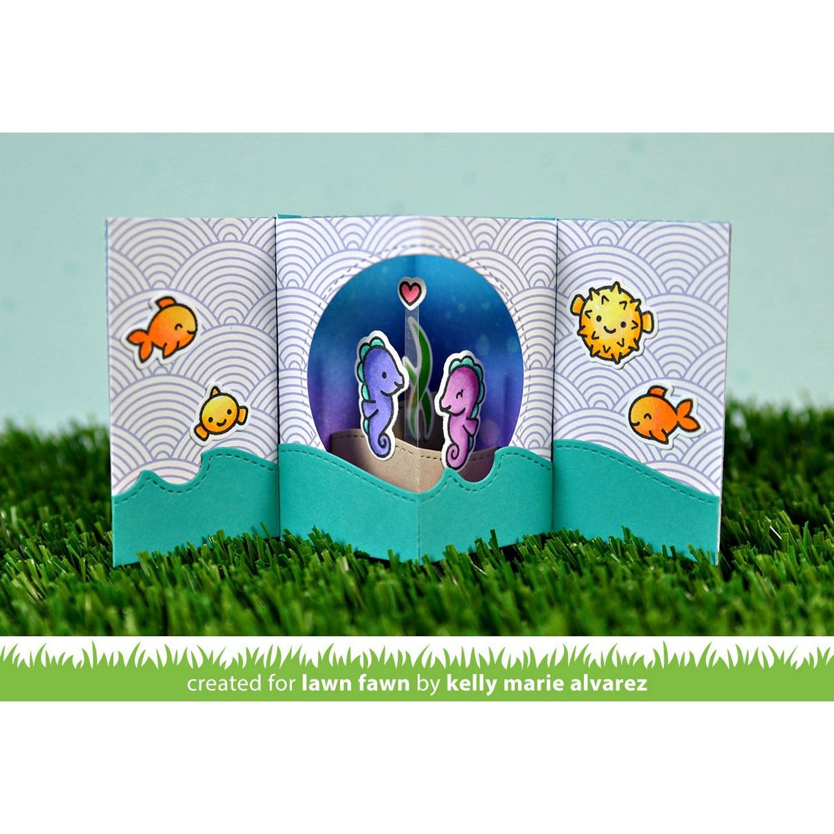 Lawn Fawn Keep on Swimming Clear Stamps lf1955 seashorse