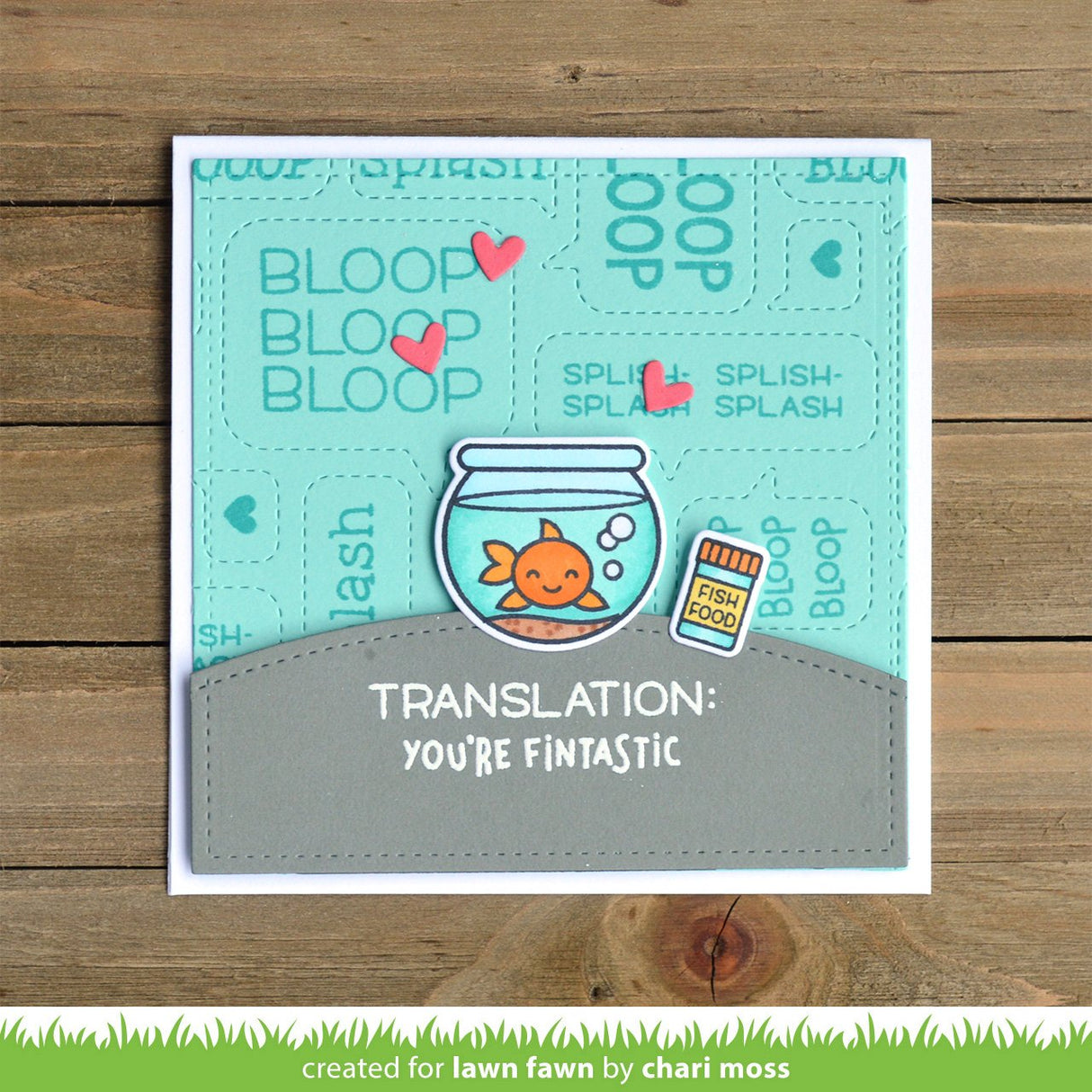Lawn Fawn Keep on Swimming Stamps Dies and Coloring Stencils Set fintastic