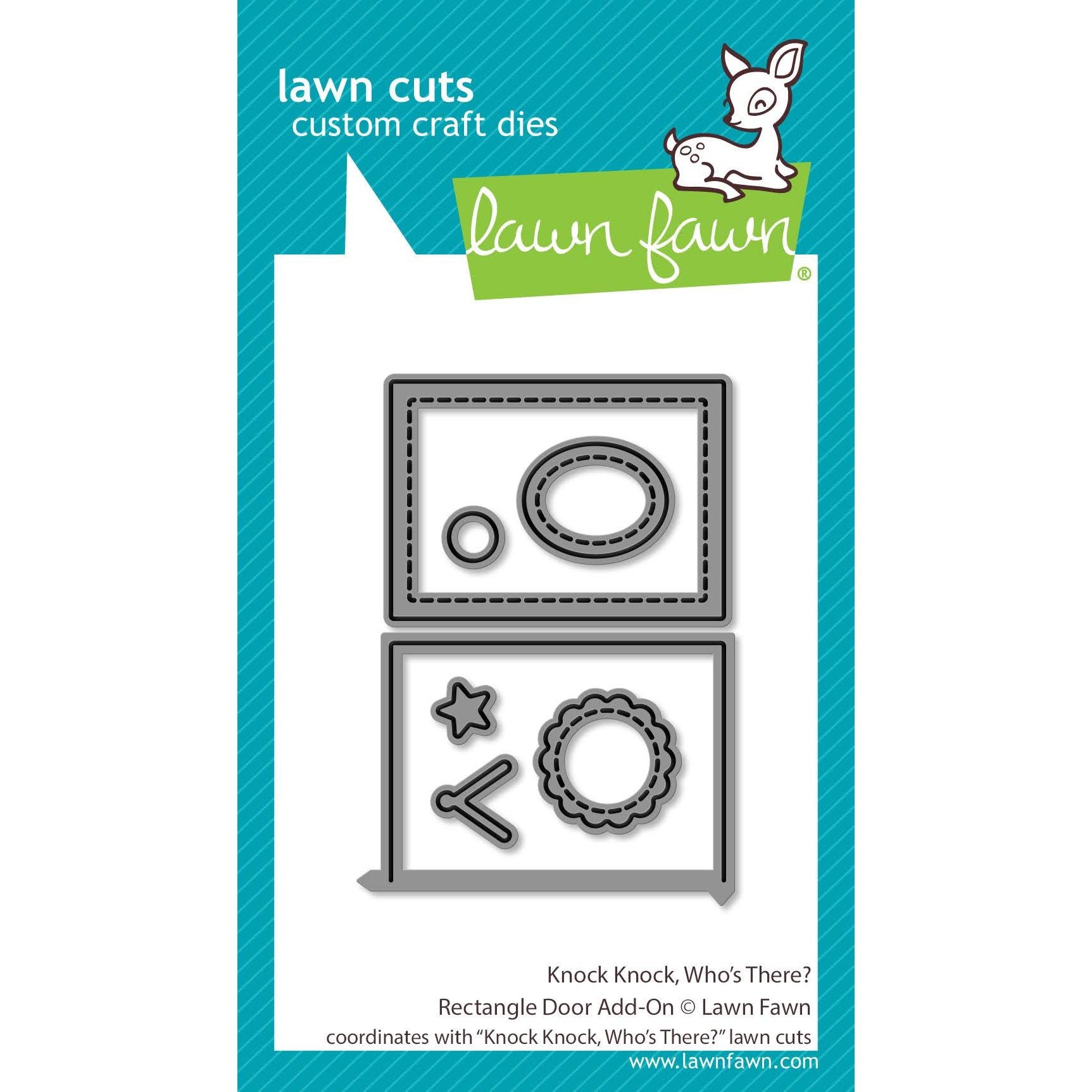 Lawn Fawn Knock Knock, Who's There? Rectangle Door Add-On Dies lf3864