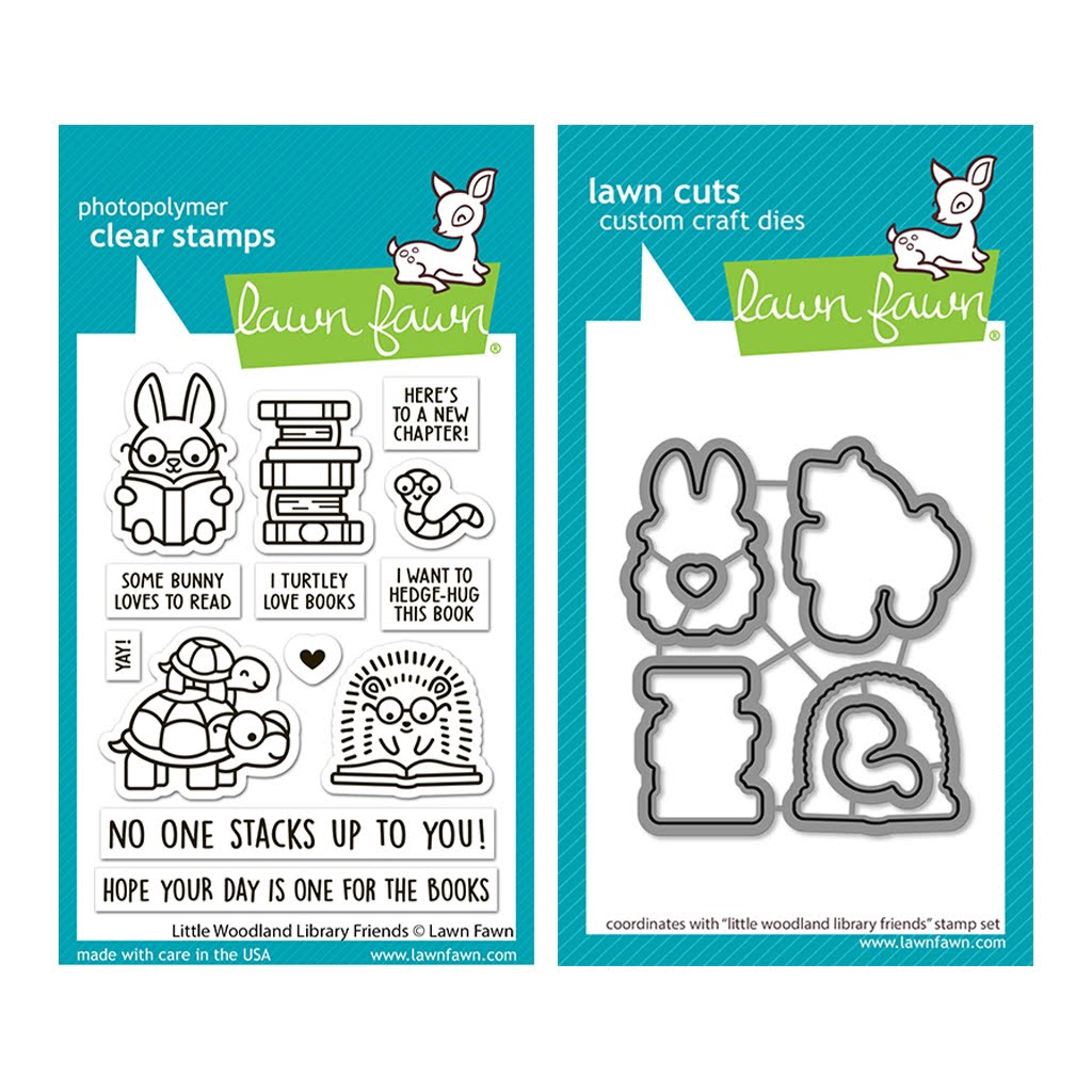 Lawn Fawn Little Woodland Library Friends Stamps and Dies
