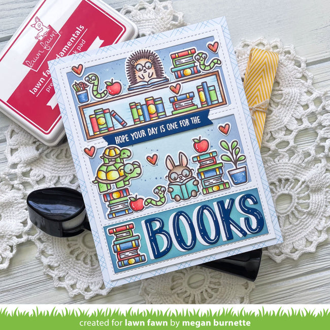 Lawn Fawn Little Woodland Library Friends Stamps and Dies one for the books