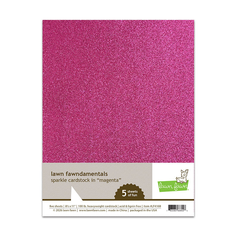 Lawn Fawn Magenta Sparkle Cardstock lf4168