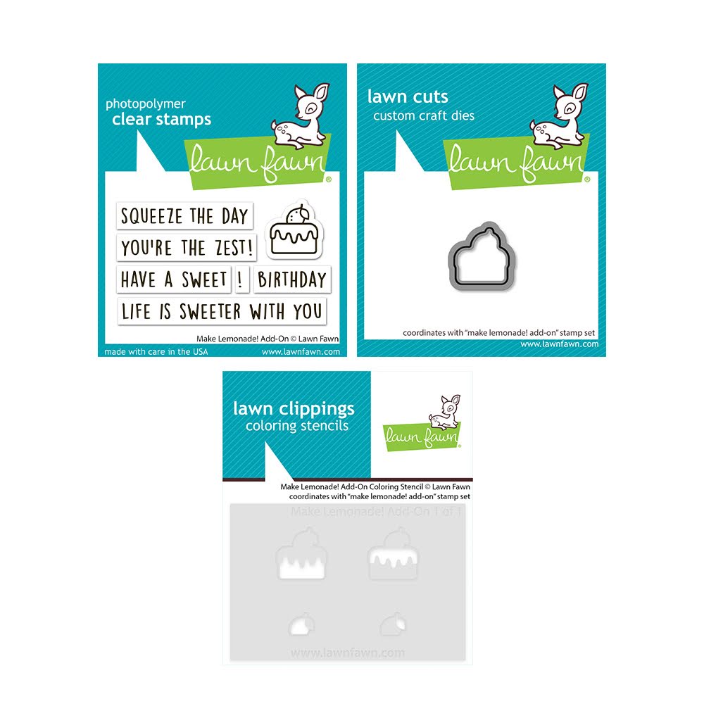 Lawn Fawn Make Lemonade! Add-On Stamps Dies and Coloring Stencil