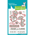 Lawn Fawn Mice Flowers Dies lf4077 red lines to indicate which stamps will be cut by coordinating dies