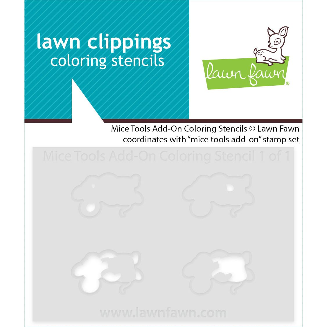 Lawn Fawn Mice Tools Add-On Coloring Stencil lf4070