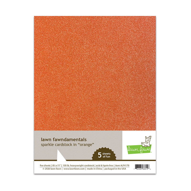 Lawn Fawn Orange Sparkle Cardstock lf4170