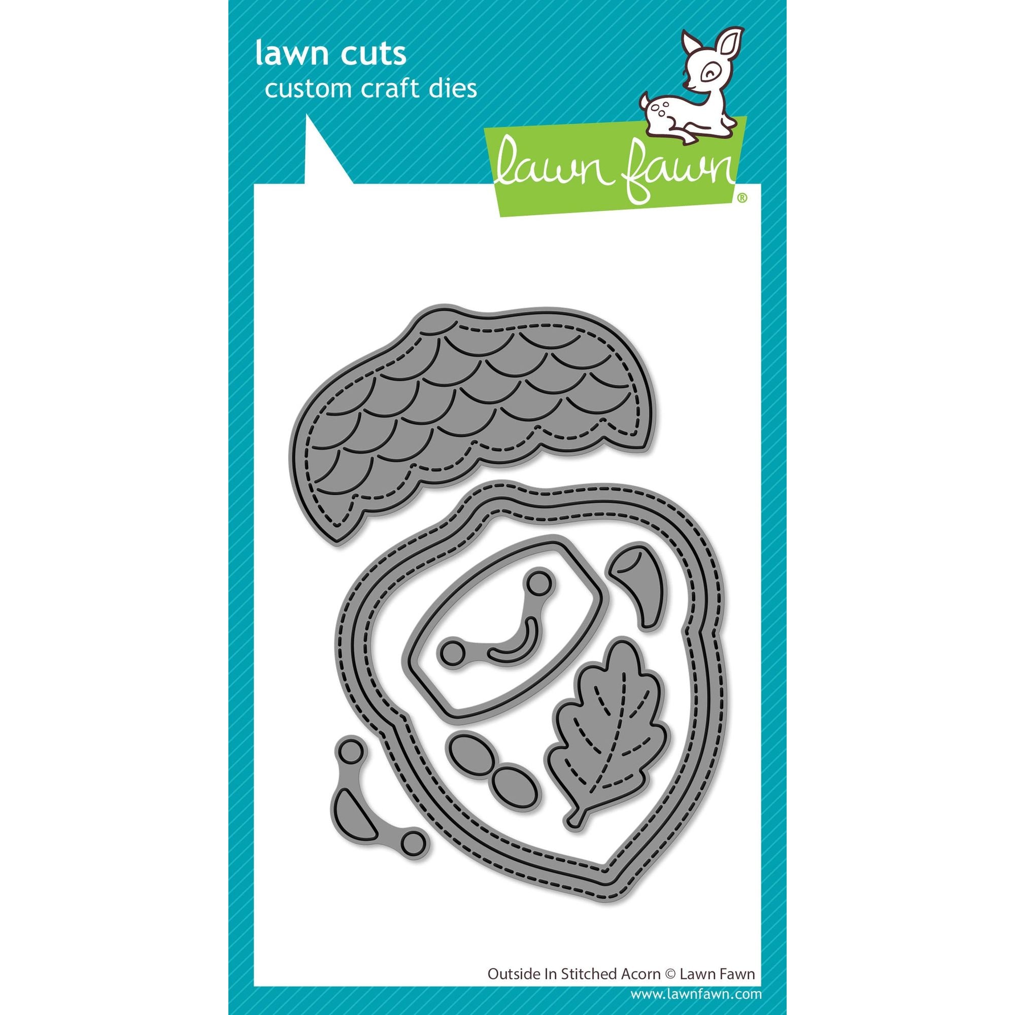 Lawn Fawn Outside In Stitched Acorn Dies lf4209
