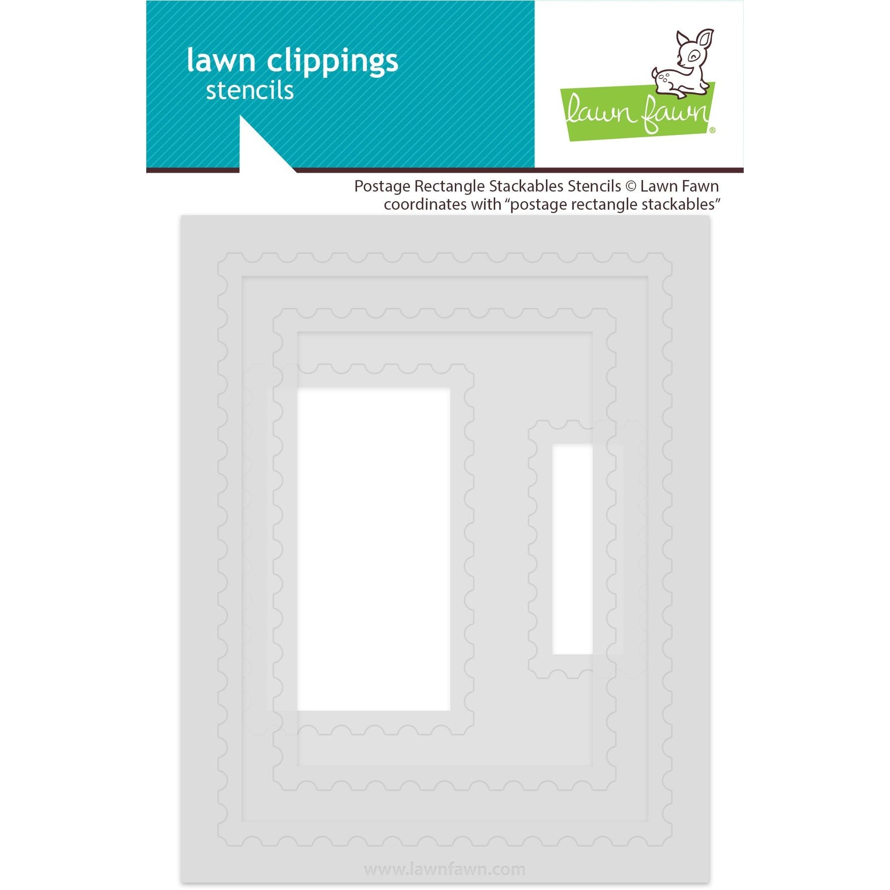 Lawn Fawn Postage Rectangle Stackables Stencils lf3965