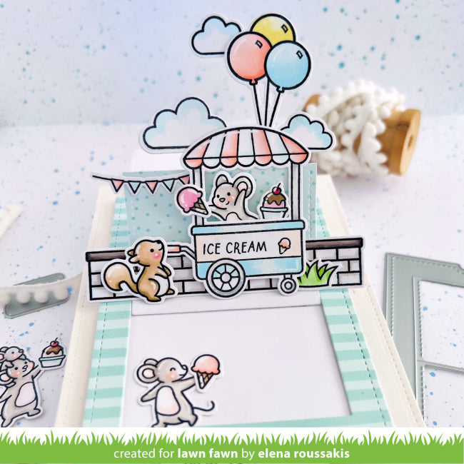 Lawn Fawn Pull 'n Slide Surprise Dies lf3725 ice cream