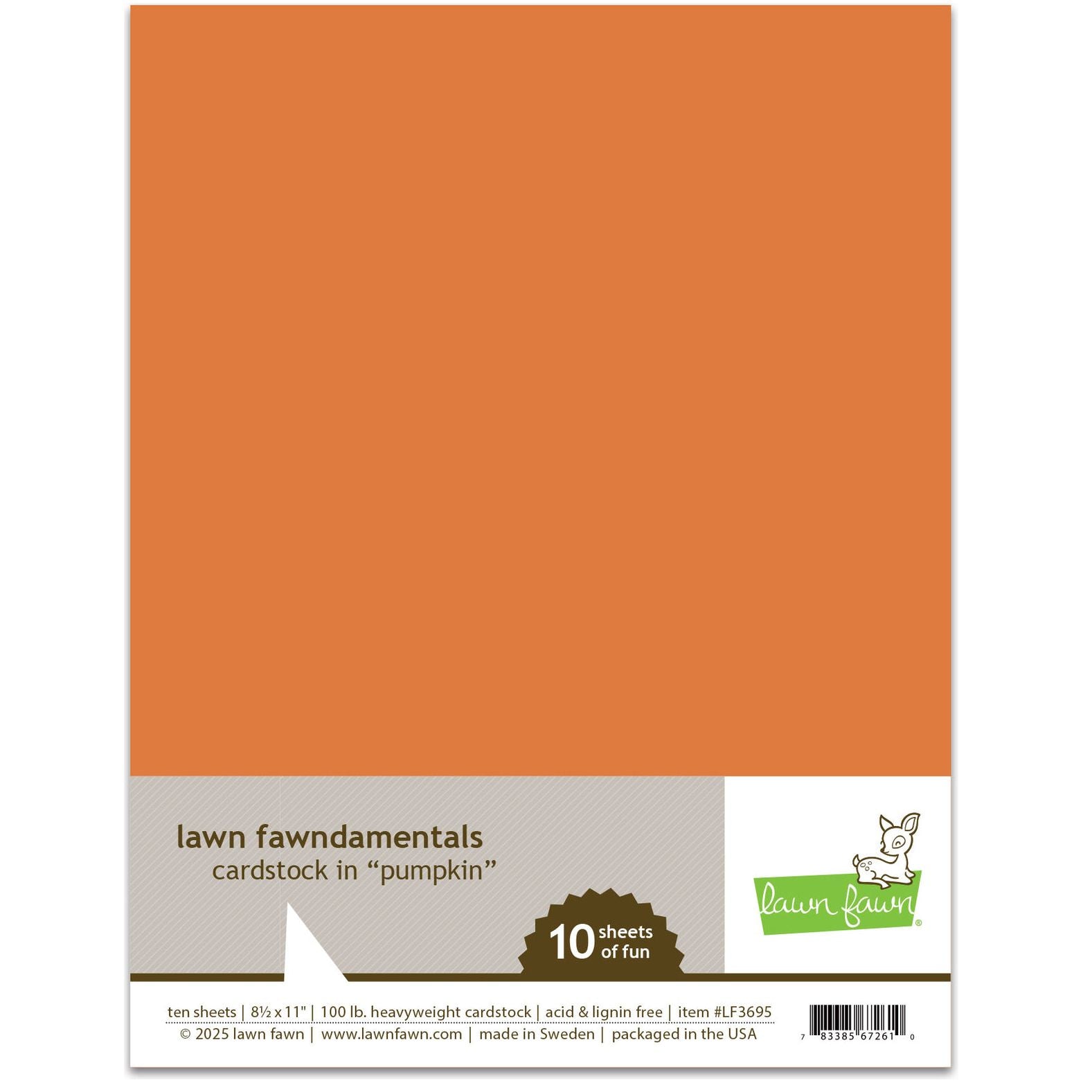 Lawn Fawn Pumpkin Cardstock lf3695