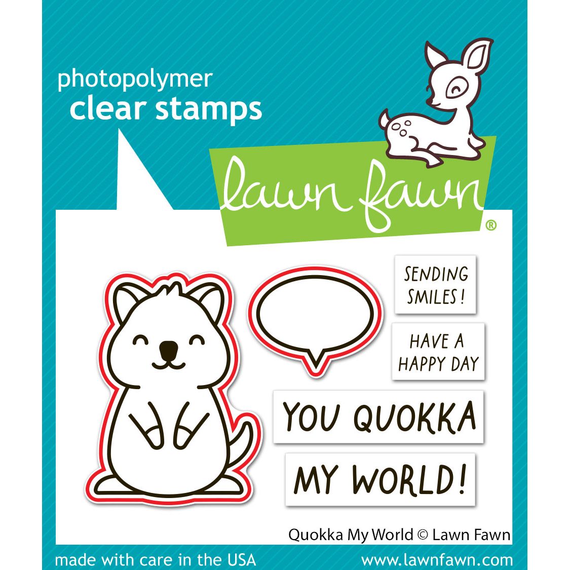 Lawn Fawn Quokka My World Dies lf3937 red outline to represent dies