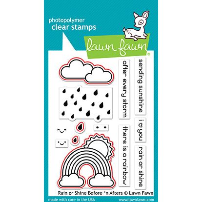 Lawn Fawn Rain or Shine Before 'n Afters Dies lf1889 red outlines to indicate dies included in set