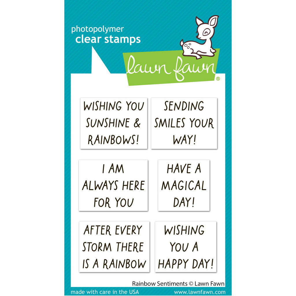 Lawn Fawn Rainbow Sentiments Stamps lf4075
