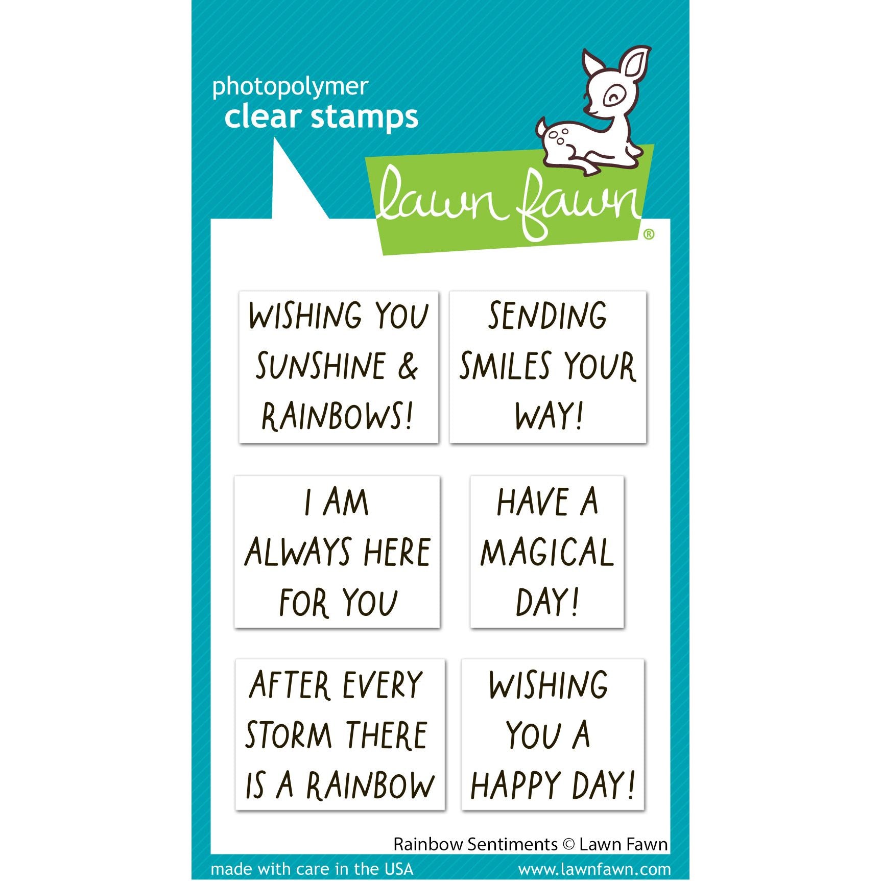 Lawn Fawn Rainbow Sentiments Stamps lf4075