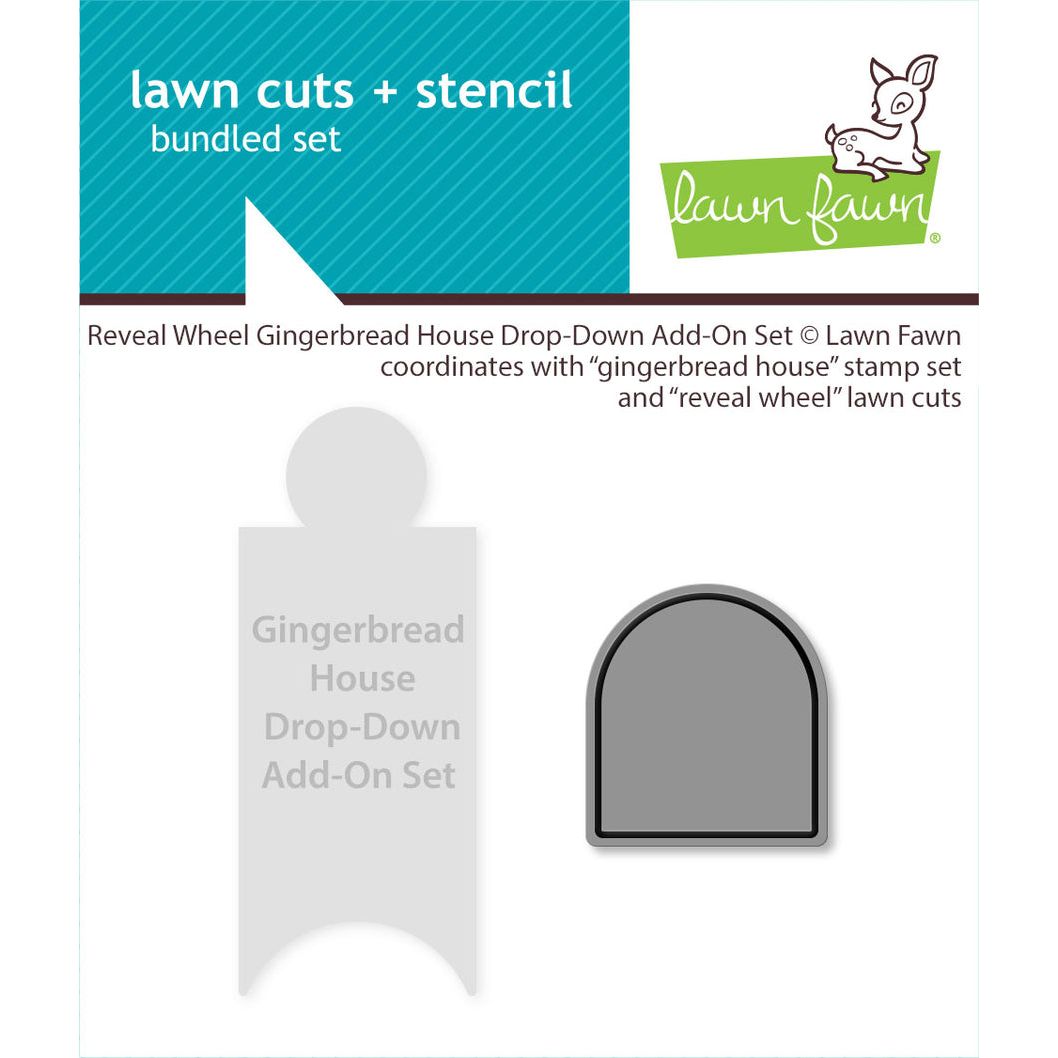 Lawn Fawn Reveal Wheel Gingerbread House Drop-Down Add-On Die and Template lf4262