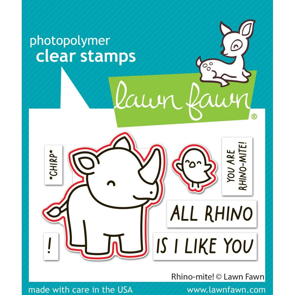 Lawn Fawn Rhino-mite! Dies lf3594 outlined stamps