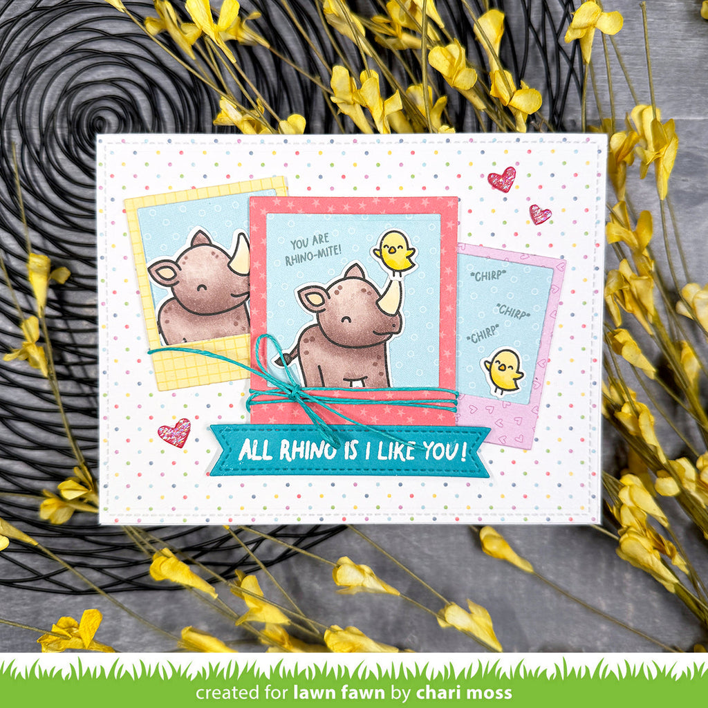 Lawn Fawn Rhino-mite! Stamps and Dies i like you