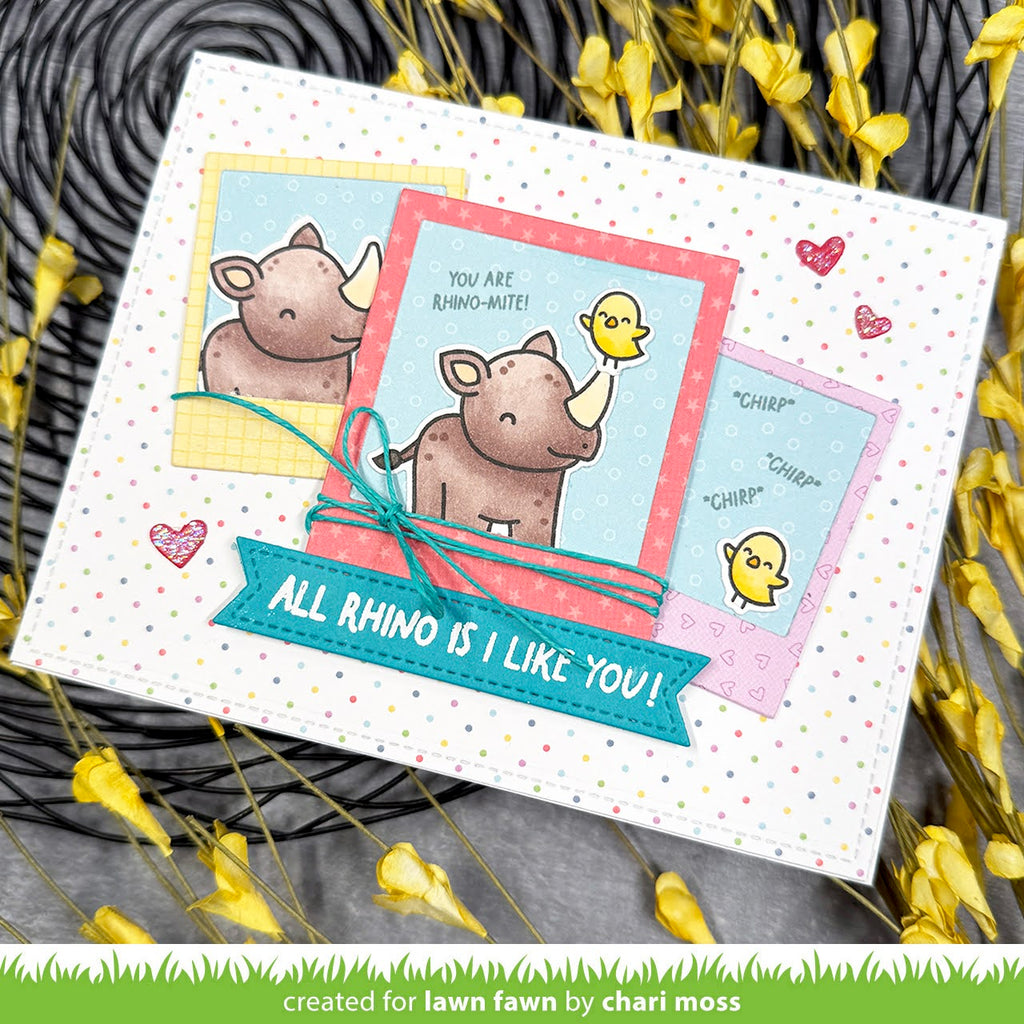 Lawn Fawn Rhino-mite! Stamps lf3593 like you